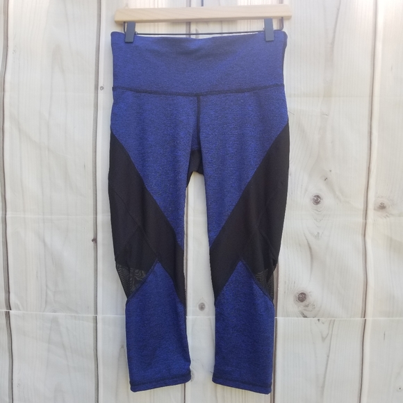 Xersion Pants - Xersion Black and Blue Crop Leggings Size S